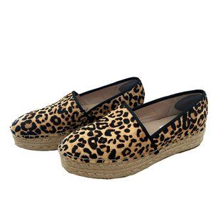 Steve Madden Alexia leopard Espadrille Wedge Slip On Flat Wedge Platform Size 10